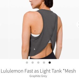 Lululemon Fast As Light Tank *Mesh Graphite Grey Size 2